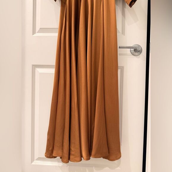 NWOT BRONX AND BANCO Carmen Maxi Dress in Copper GOLD - Picture 13 of 16